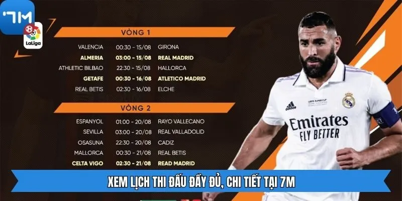 Xem lịch thi đấu đầy đủ, chi tiết tại 7m